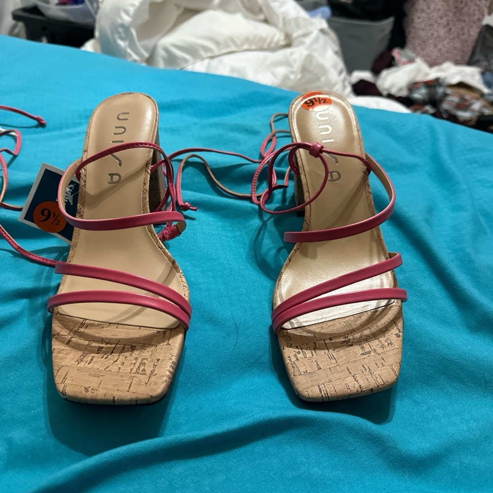Pink Lace up the leg Heals